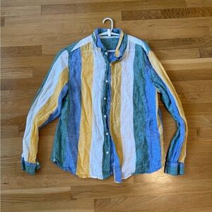Striped Multicolor Men's or oversize women's Shirt vintage 90s y2k layering top